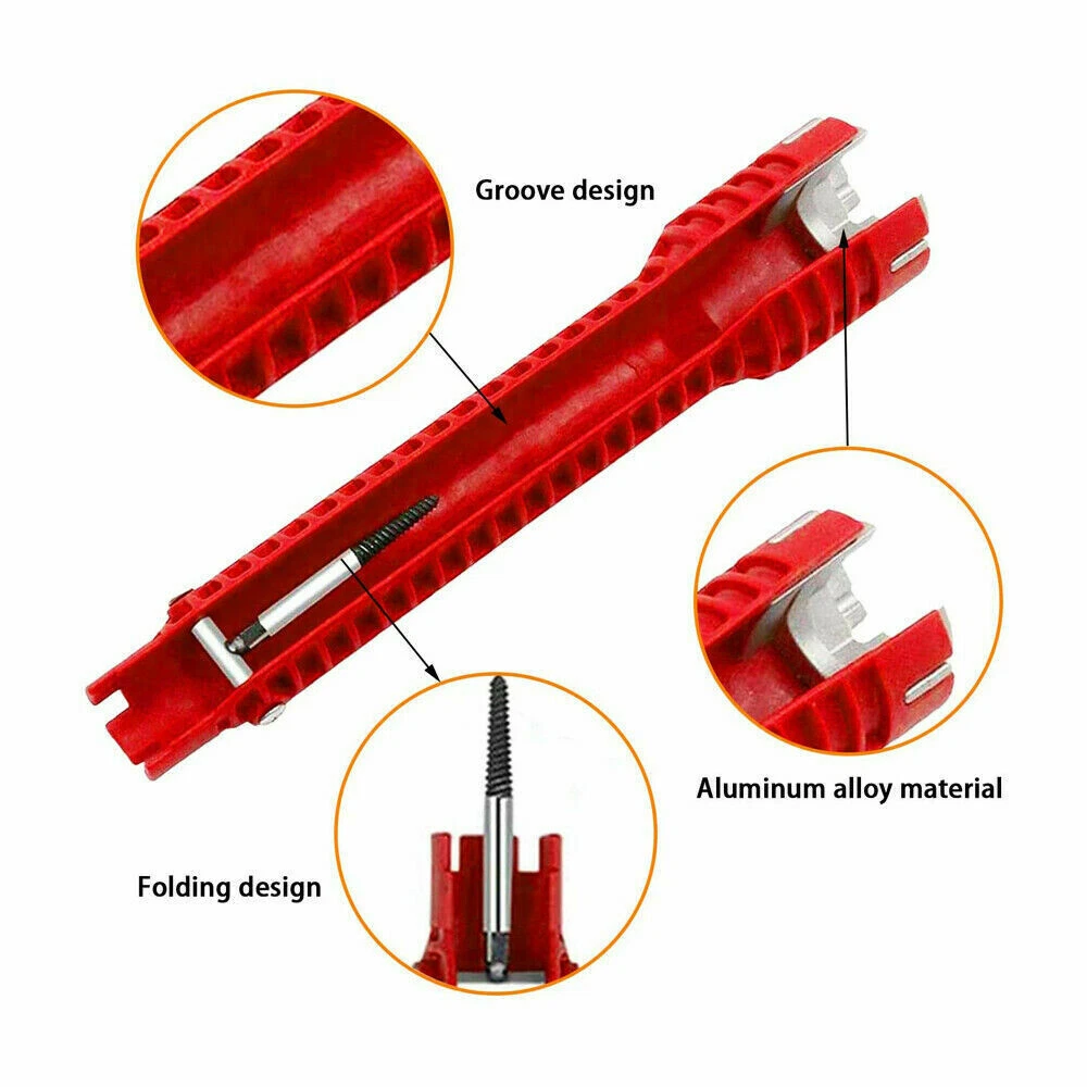 Multi-Tool Faucet & Sink Installer Pipe Wrench for Plumbers and DIY Home Kitchen Repairs