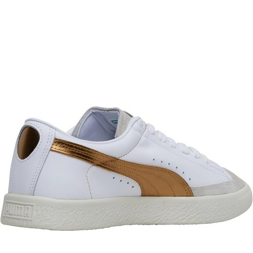 Gold Leather Retro Fashion Trainers UK 