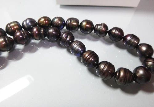 HUGE 20"12-13MM NATURAL SOUTH SEA GENUINE BLACK RED PEARL NECKLACE 