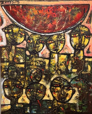 Cuban Latin American Painter Eduardo Gonzales Exposito Original On Canvas Signed