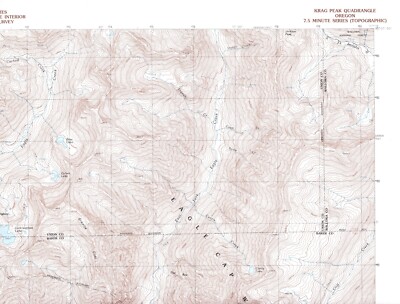 Krag Peak Quadrangle Oregon 1990 USGS Topo Map 7.5 Minute Topographic