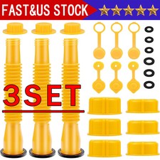3X Replacement Gas Can Spout Nozzle Vent Kit For Plastic Gas Cans Old Style Caps
