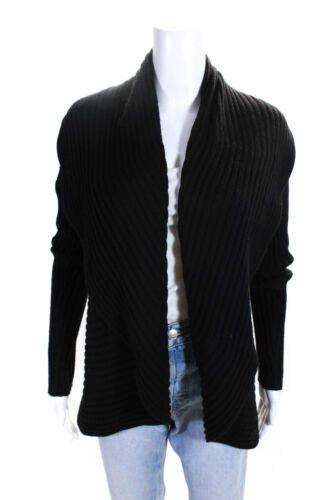 Autumn Cashmere Womens Open Front Ribbed Cardigan 