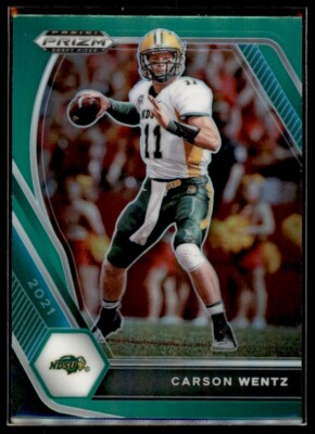 2021 Prizm Draft Picks Carson Wentz Washington Football Team #13 Green Parallel