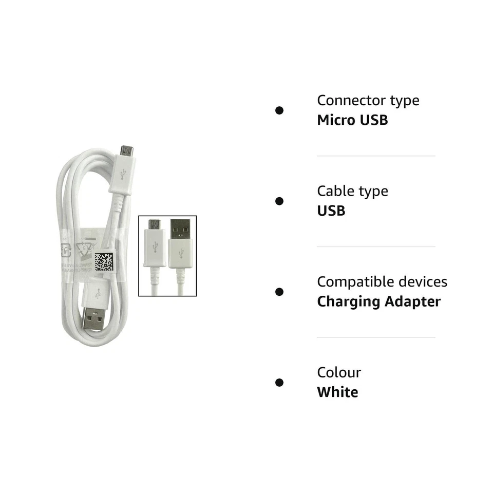 Tablet Charging Cable for Samsung SM-T700 Galaxy Tab S 8.4 White - Image 3 of 4