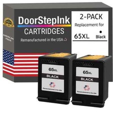 DoorStepInk Compatible Ink Cartridges For HP 65XL N9K04AN Black Twin Pack-USA