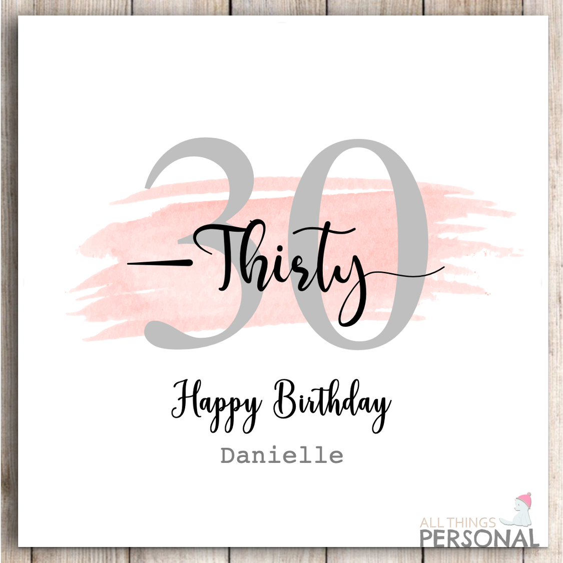 30th Birthday Card Personalised Handmade Daughter Granddaughter Sister Niece