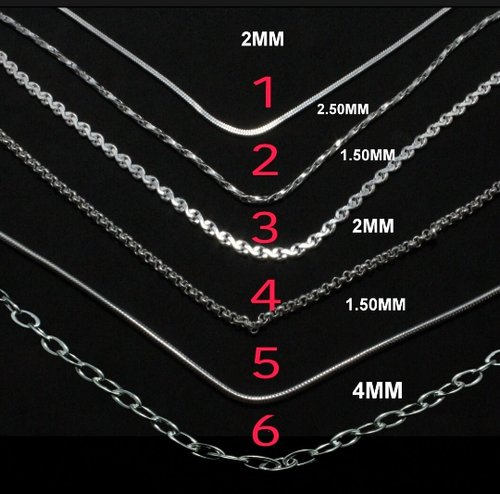 Sterling silver necklace chain 25 