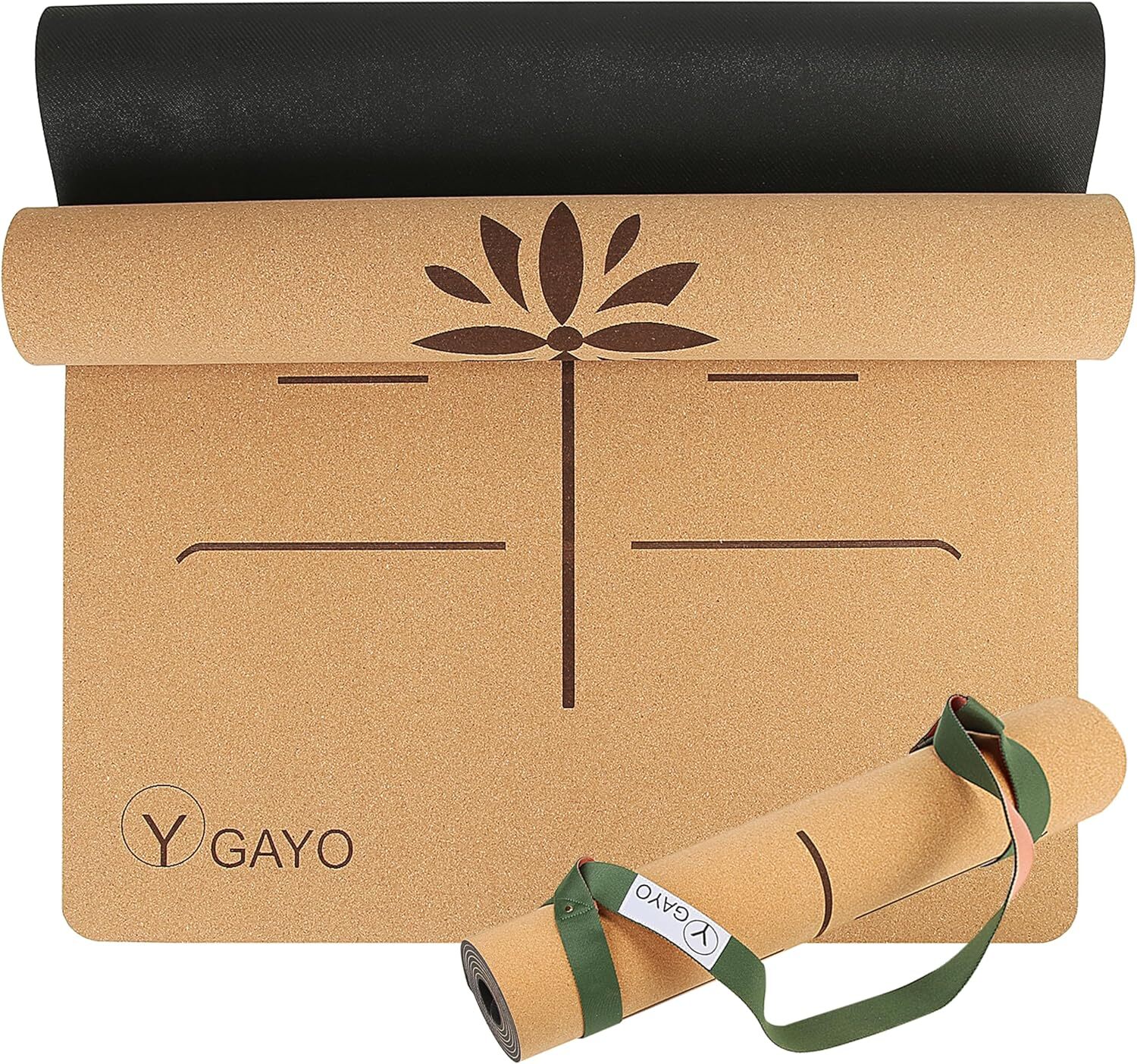 Premium Yoga Cork Mat | 5Mm Thick Natural Tree Rubber Base And Bigger Mat F...