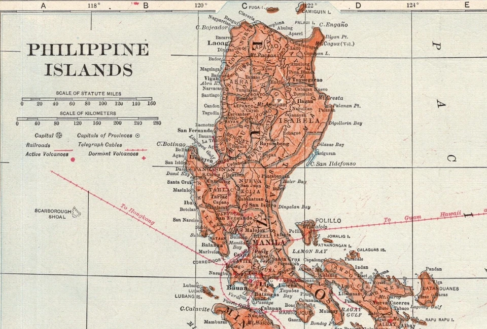 1914 Antique PHILIPPINES Map VINTAGE Map of the Philippine Islands Map #1913 - Image 2 of 4