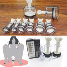 2PCS E-stim Vacuum Nipple Twist Cupping Breast Sucker Enhancer Enlarger Suction