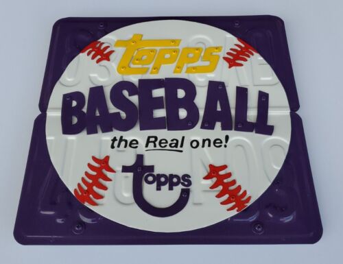 License Plate Artwork - Topps Baseball Card Wrapper (12"x12") Hand-Made & Signed - Bild 2 von 2