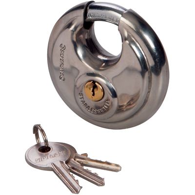 Silverline Scheiben-Vorhängeschloss Edelstahl 70mm 90mm Sicherheitsschloss Safety