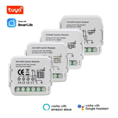 Zigbee Wlan Kabellos Lichtschalter 1/2/3/4 Gang 230V Mini Funkschalter fr Alexa
