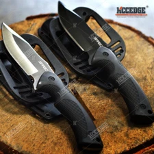 9" Tactical FIXED BLADE KNIFE 2 Colors - 2 Styles SURVIVAL KNIFE w/ Kydex Sheath