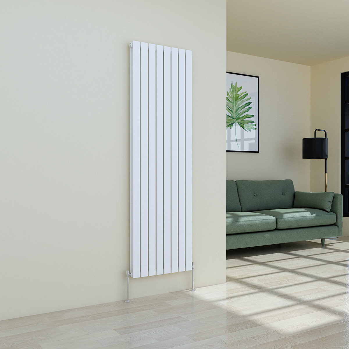 Vertical Designer Radiator Flat Panel Modern Heating Double White 1800 x 546mm
