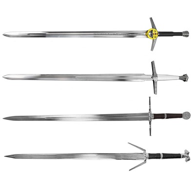 41-Inch Fantasy Foam Sword - Silver Twin Snakes Medieval Cosplay Prop For Halloween & Collecting