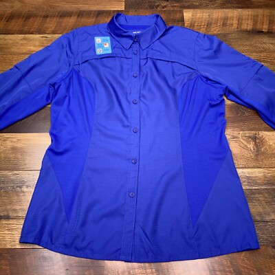Chemise De Pêche Reel Legends Femme, Taille L, Bleue, Manches Longues, Stretch, UPF (occasion)