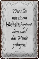Blechschild Spruch 20X30 Cm Wer Alles Mit LäCheln Beginnt Deko Schild Tin Sign