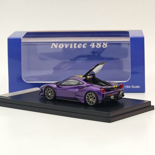 Ichilan 1:64 Ferrari Novitec 488 Pista Purple Super Racing Sports Model Diecast - Picture 2 of 8