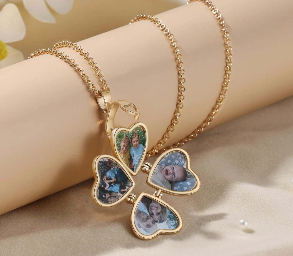 Personalized Heart custom Photo Box Necklace Custom name gift idea - Изображение 2 из 4