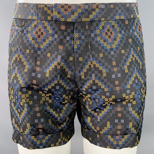 MATTHEW WILLIAMSON TALLA S Negro Multicolor con Textura Poliéster Seda Traje - Imagen 4 de 15