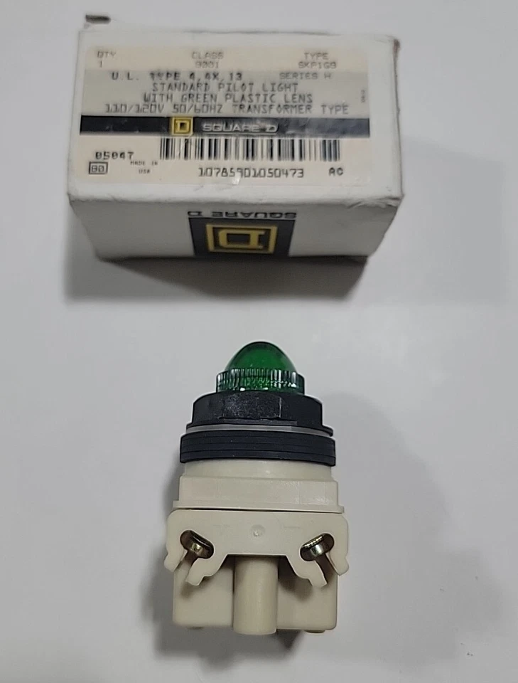 Square-D 9001SKP1G9, Green Pilot Light, 30mm, 110-120VAC 50/60Hz, Nema 4, 4X, 13 - Image 4 of 4