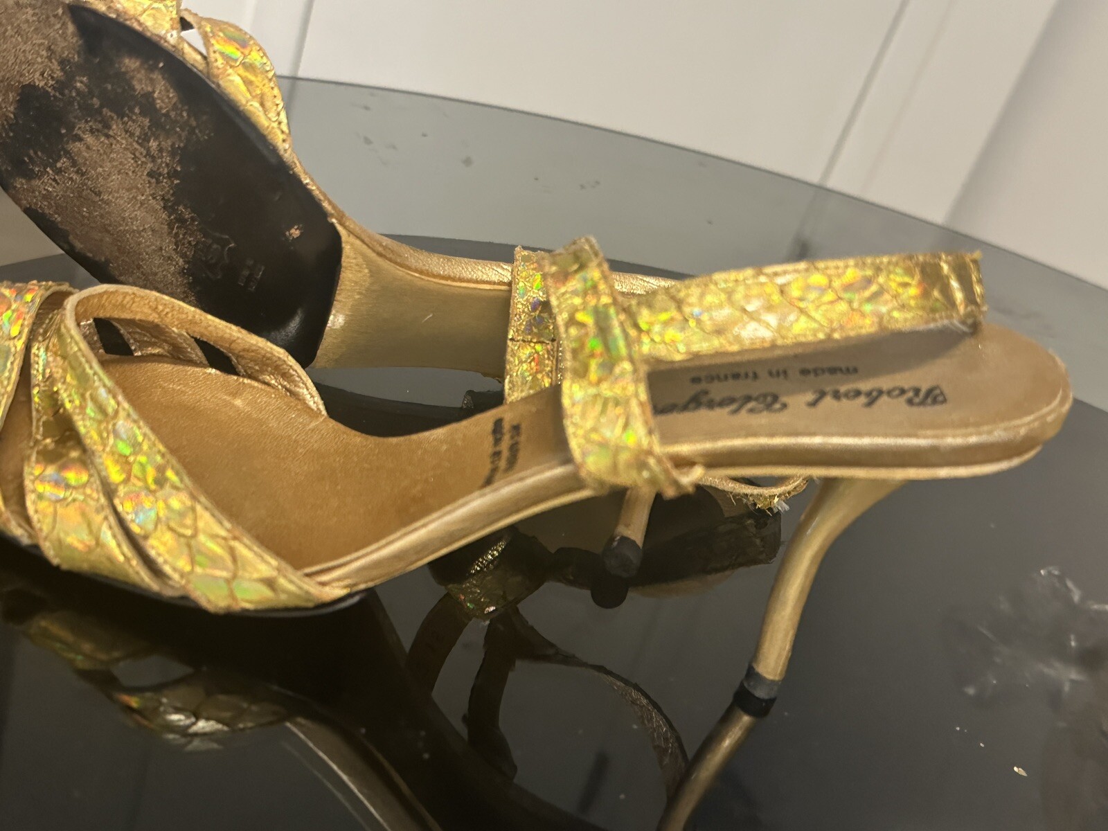 ROBERT CLERGERIE open toe strappy Python Snake Sk… - image 11