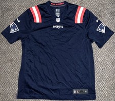 NEW ENGLAND PATRIOTS 2022 ON FIELD NFL NIKE TEAM JERSEY SHIRT XL BLUE BLANK