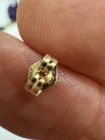 Vtg 14kt Solid Gold 1.046g Diamond & Pearl Earrings & Posts 15.8mm Marked/tested — photo 4