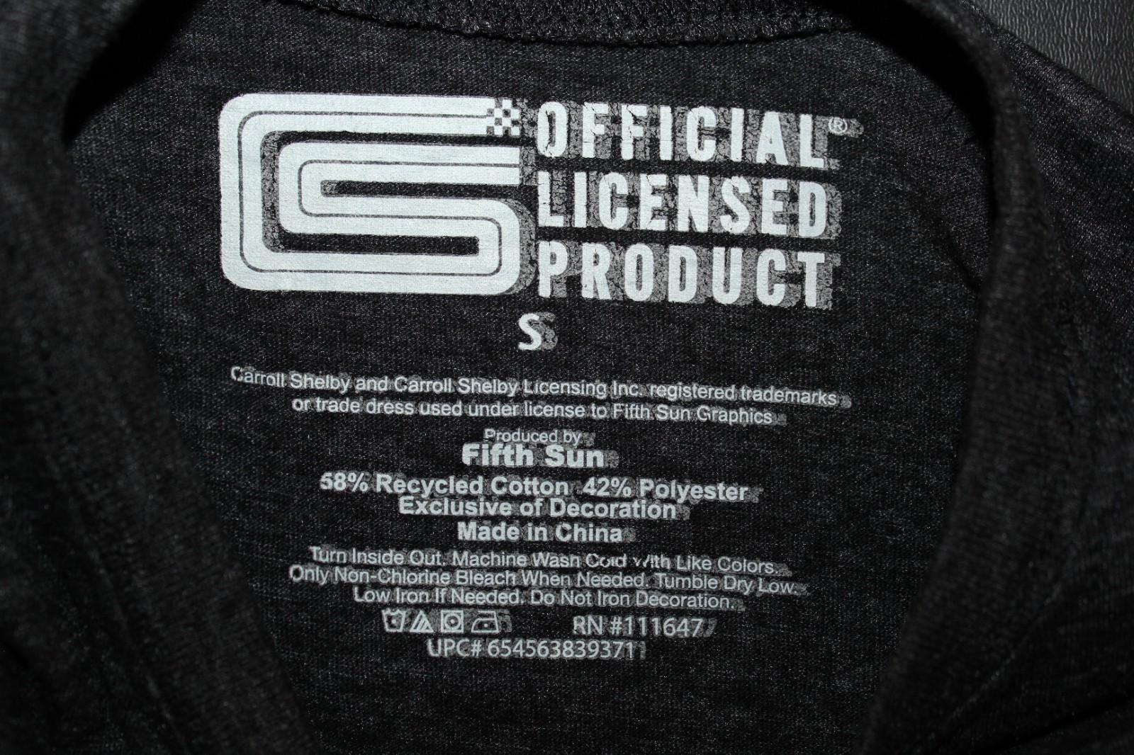 Shelby Cobra Racing T Shirt SMALL Heather Gray Felt Logo FORD