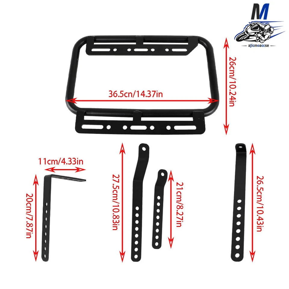 Silver 36L Motorcycle Side Case Hard Saddlebag Box Trunk Tour with Support Racks - Image 3 of 4