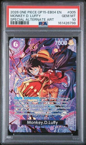 2026 ONE PIECE ADVENTURE ON KAMI'S ISLAND SPECIAL ALT ART MONKEY D. LUFFY PSA 10