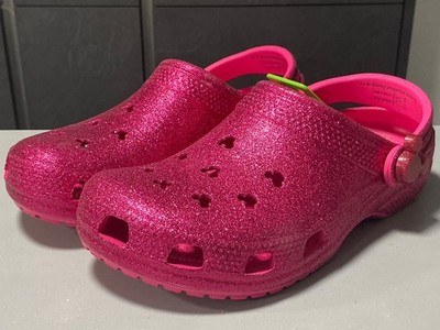 Disney Parks rosa Glitzer Mickey Symbole Crocs verschiedene Größen UK Verkäufer