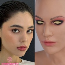 Realistic Silicone Female Face Mask Crossdresser Head Mask For women For Cosplay
