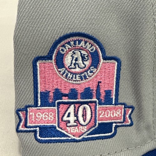 New Era 59FIFTY Oakland Athletics 40 Jahre Elefant grau blau pink Größe 7 7/8 - Bild 4 von 7