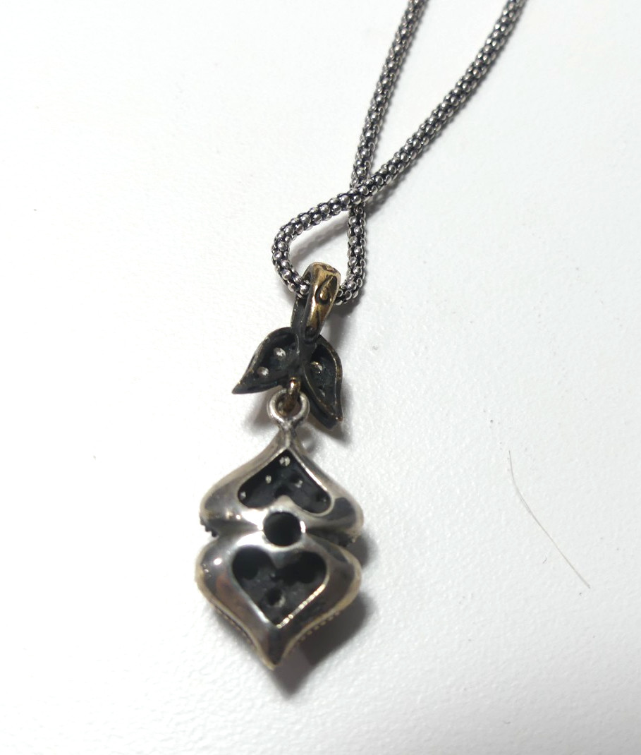 Rough Cut Emerald/ Ruby 925 Silver Necklace Earri… - image 6