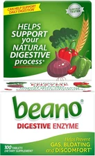 Beano Digestive Enzyme, Gas Prevention & Digestive Enzyme Supplement, 100 Count