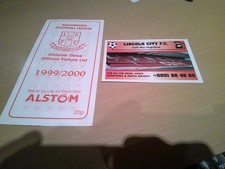 2 lincoln city fc fixture list 1995/96 and 1999/2000 seasons