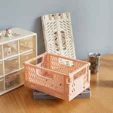 3 Collapsible Organizing Storage Crates Boxes Stackable Basket Home Kitchen etc