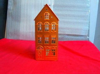 M&S Christmas Light Up House Biscuit Tin Working Empty Marks And Spencer