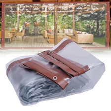 Rainproof Clear Awning Canopy Tarpaulin Plastic Porch Screens Deck Covers Brown