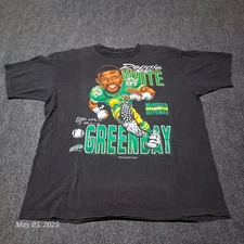 90s Reggie White Green Bay Packers Cartoon T Shirt reprint AN52855