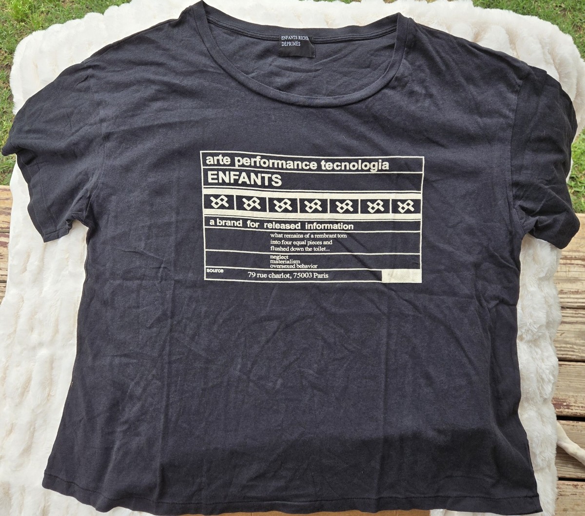 Enfants Riches Deprimes SS22 Archive Bulletin Board Tee Black L
