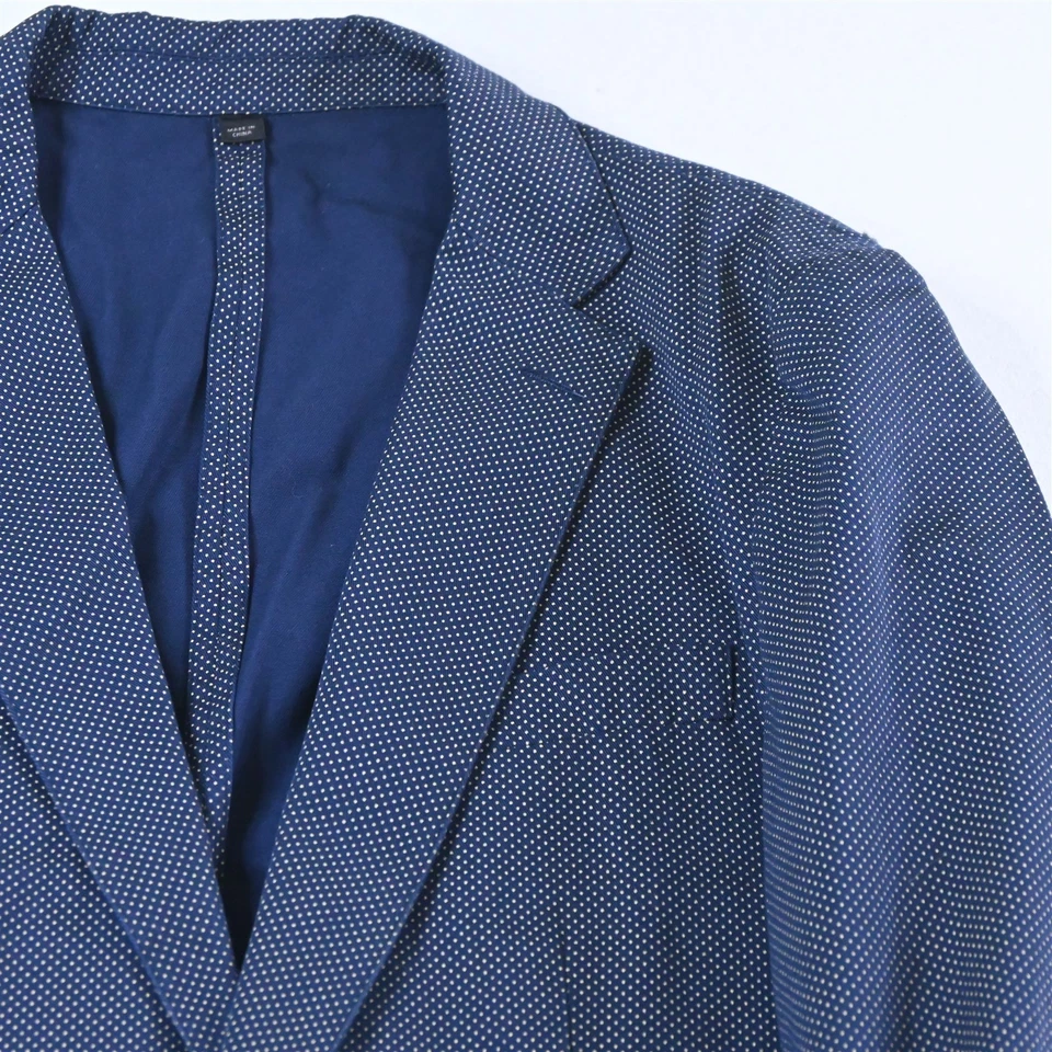 J.Crew 38R Azul Punto Pin Algodón C4827 Crosby Hombres Blazer Traje Chaqueta Abrigo Deportivo Foto 2 de 4