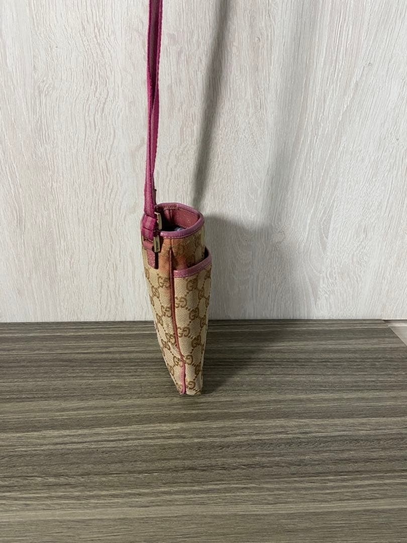 GUCCI Shoulder Bag GG Pattern Canvas Leather Pink Beige Shoulder Bag C-251215-14 thumbnail 4