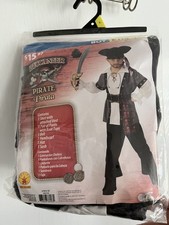 Rubies Boys Buccaneer Pirate 6 Pc Halloween Costume L 10-12 -NEW