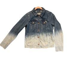 NWOT abercombie kids Ombr  Denim Button Up Jacket Size 13/14