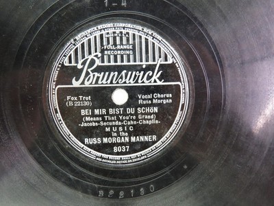 Russ Morgan & Orch.- BRUNSWICK 8037 - Bei Mir Bist Du Schon - 78 RPM