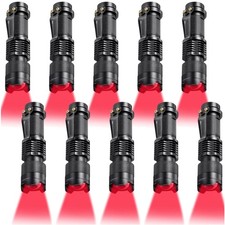 10 Pack Red Light Flashlight for Night Observation
